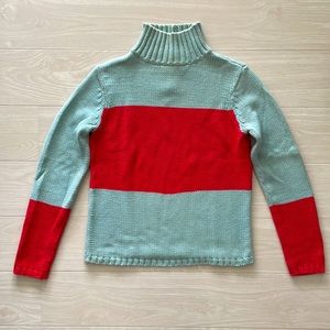In The Wash Sky Blue & Coral Cotton Sweater